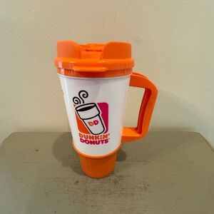 Dunkin' Donuts Orange & White Travel Mug with Handle